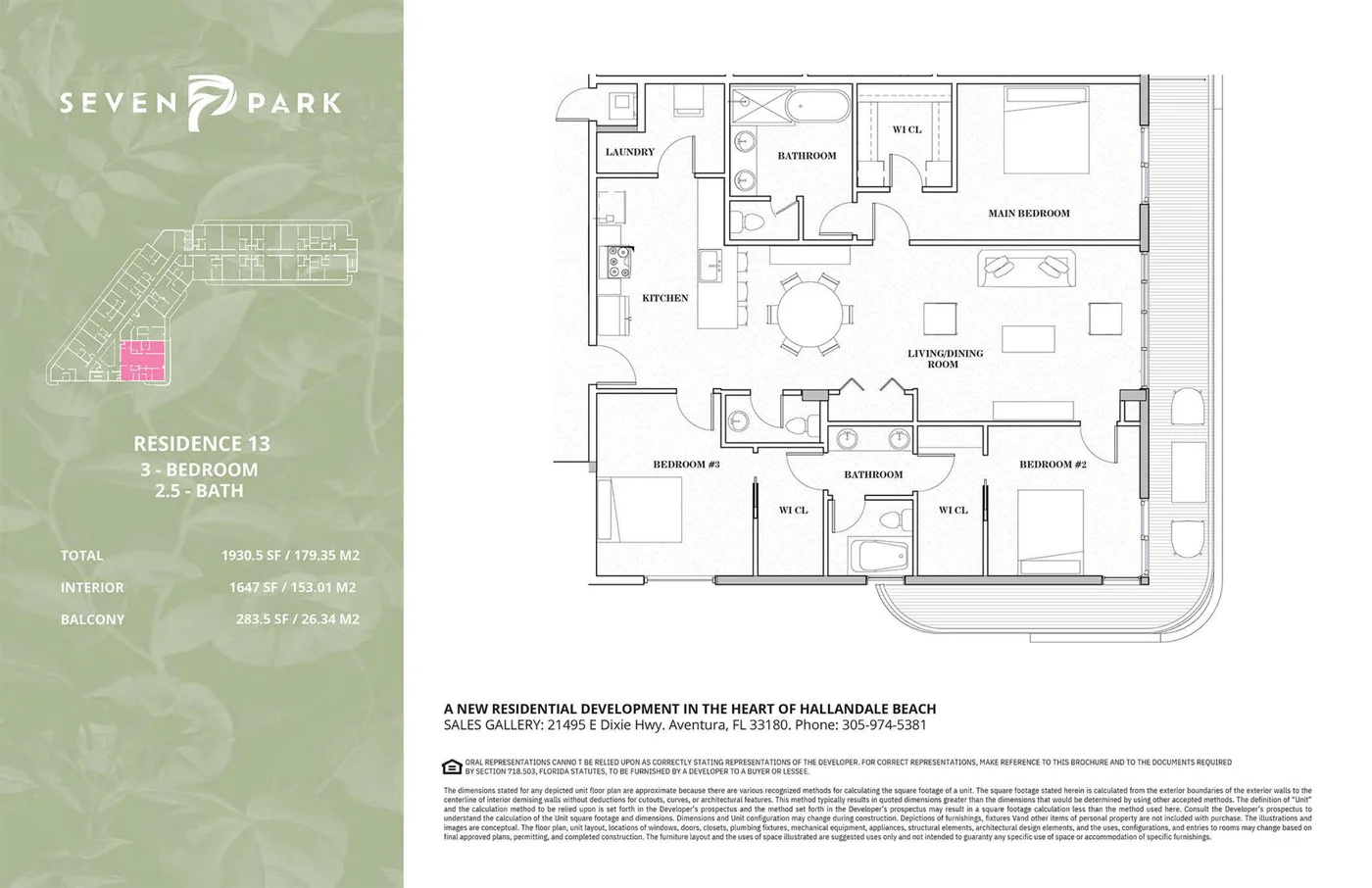 Plantas — Seven Park — 3 quartos · 179 m²