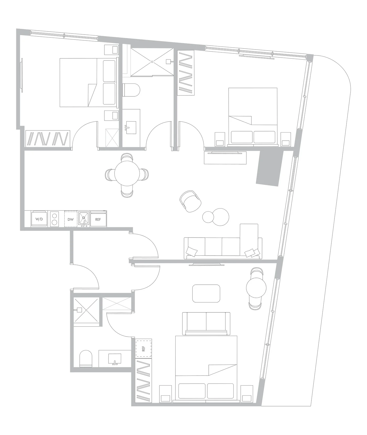Plantas — Edge House — 3 quartos D1 · 113 m²