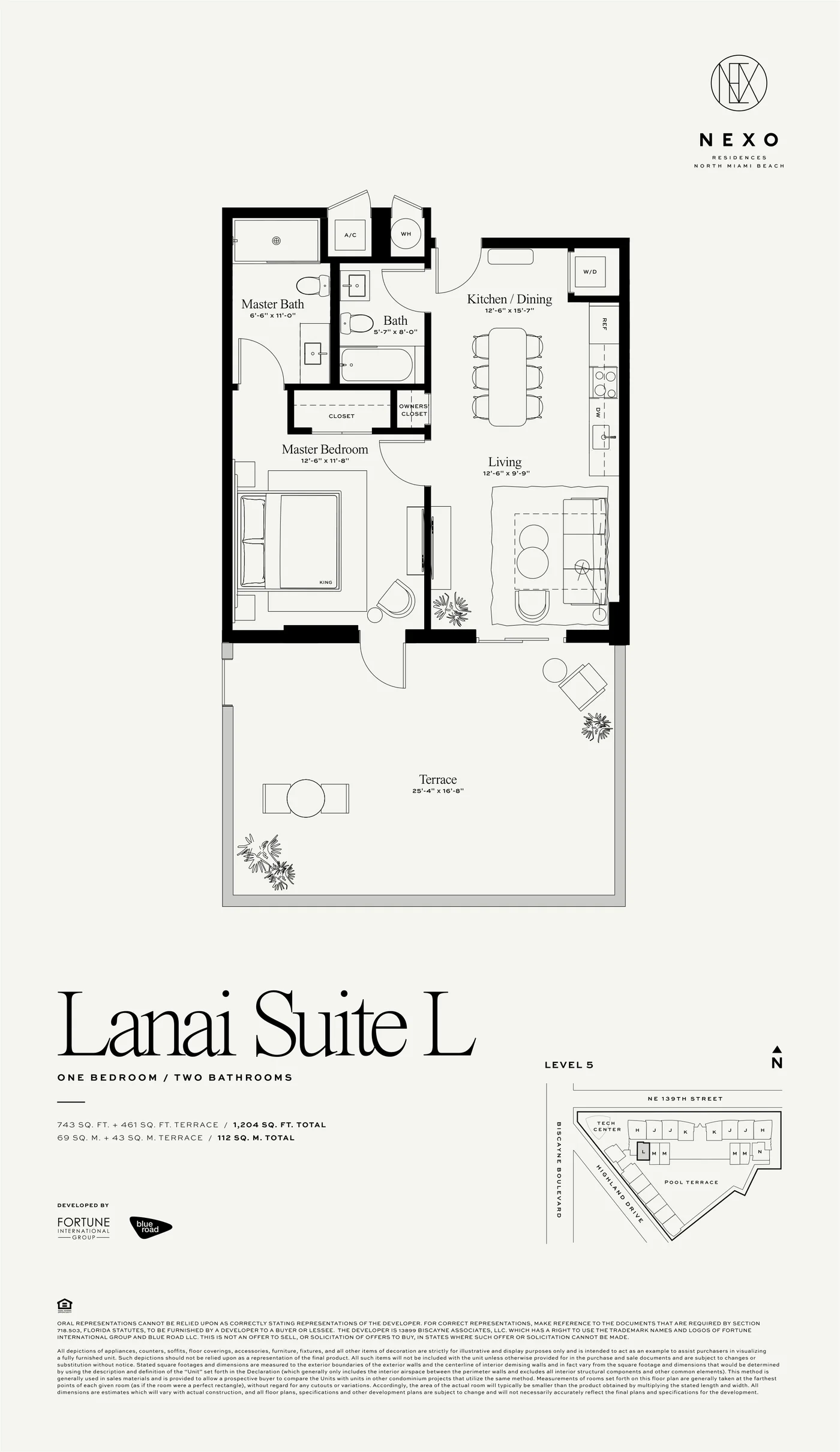 Plantas — Nexo Residences — Lanai Suite L · 69 m²