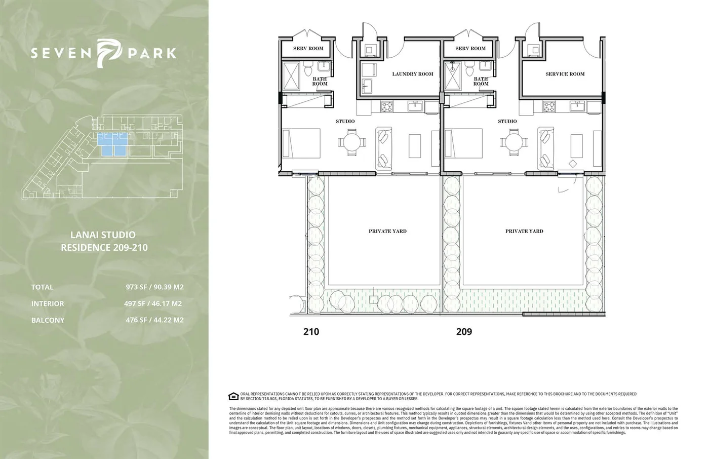 Plantas — Seven Park — Lanai Studio · 90 m²