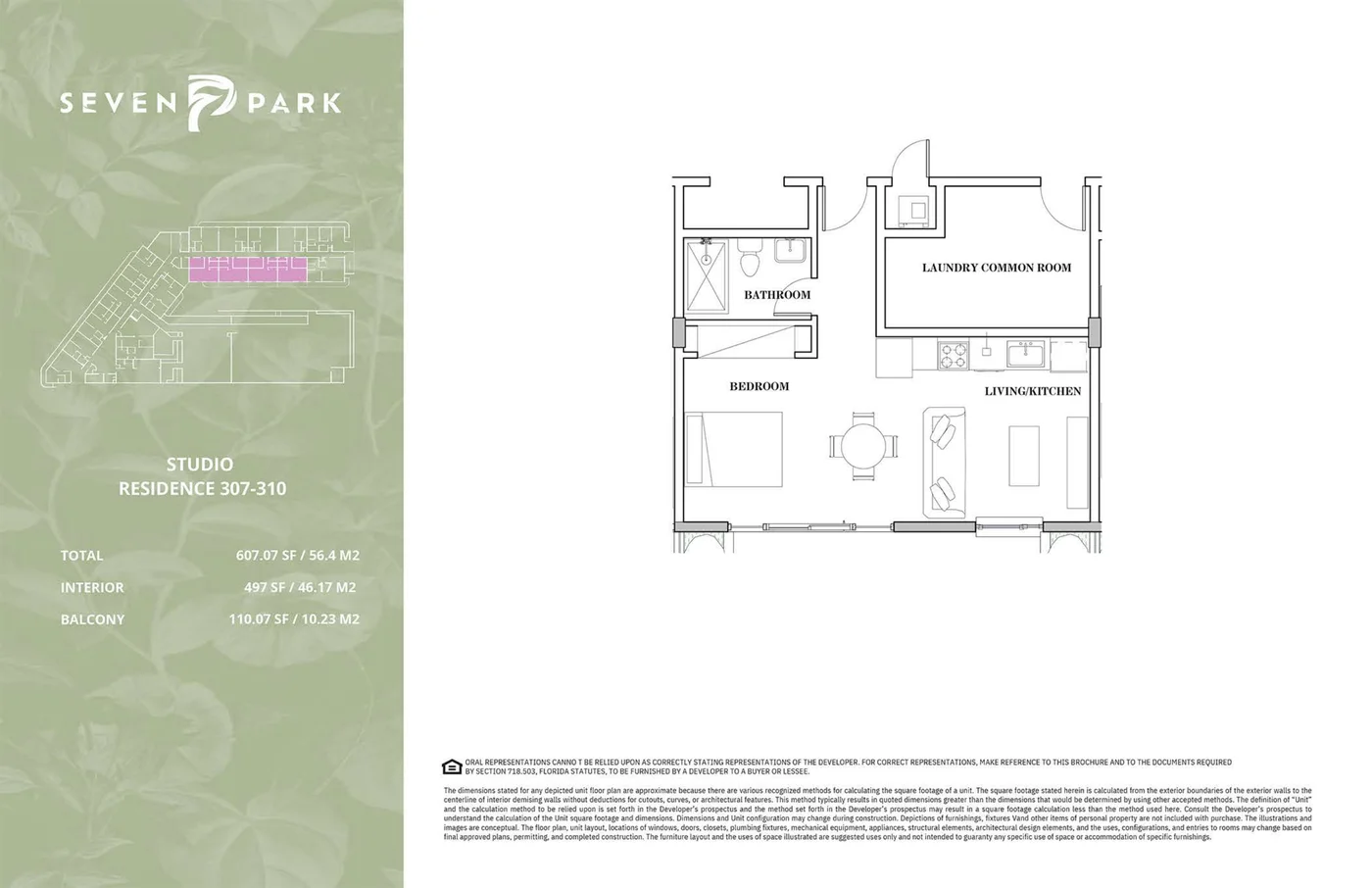 Plantas — Seven Park — Studio · 56 m²