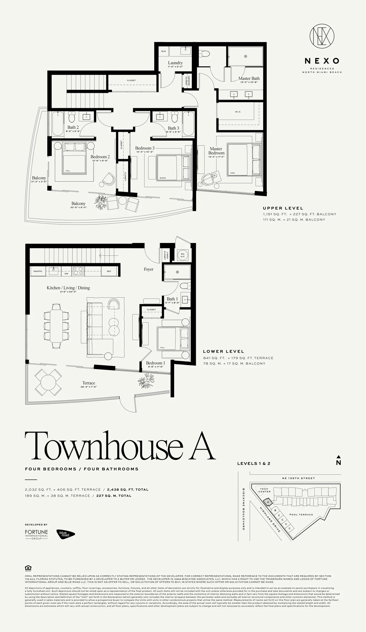 Plantas — Nexo Residences — Townhome 4 quartos A · 189 m²